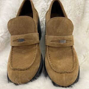Tory Burch Tan Suede Loafers